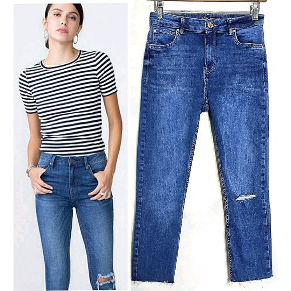 Bershka Denim - Bershka Skinny Jeans Cropped Denim Destruction 6
